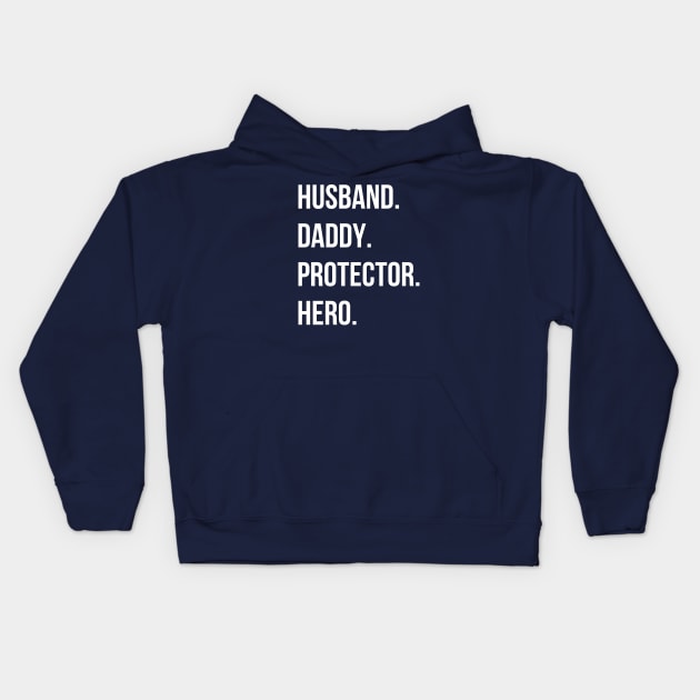 Dad Gift for Dad Hero Husband Shirt Daddy Shirt Protector Kids Hoodie by VincenzaChurch